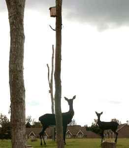 deer sculpture with uprights