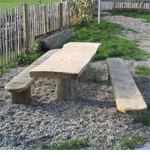 elm table and seating